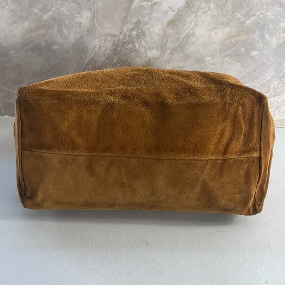 Genuine Leather Made in Italy Shoulder Bag Tote Brown Suede - Picture 7 of 14